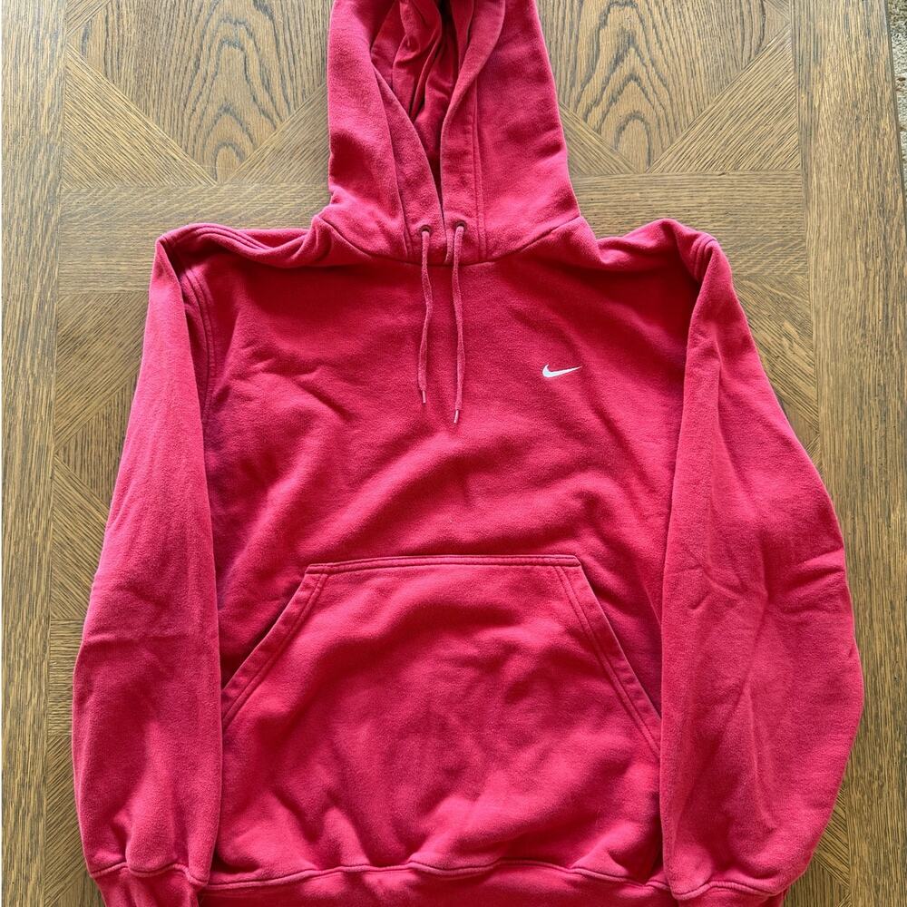 Nike Center Swoosh Hoodie Mens L Red Pullover